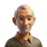 wonderful abstract Portrait of an elderly man with a wise, gentle expression, lit by soft, golden light, in a classical painting style high quality png