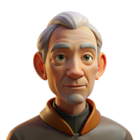 magnificent vintage Portrait of an elderly man with a wise, gentle expression, lit by soft, golden light, in a classical painting style professional png