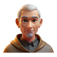 beautiful modern Portrait of an elderly man with a wise, gentle expression, lit by soft, golden light, in a classical painting style original png