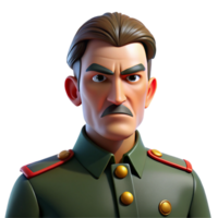 extraordinary modern Portrait of a man with a stern expression and a military uniform, lit by harsh, contrasting light, in a propaganda poster style professional png