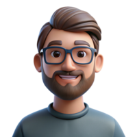 extraordinary modern Portrait of a man with a beard and glasses, illuminated by soft, natural light, in a contemporary photographic style professional png