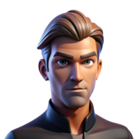 serene artistic Portrait of a man with a strong jawline and a confident expression, lit by dramatic chiaroscuro lighting, in a graphic novel style premium png