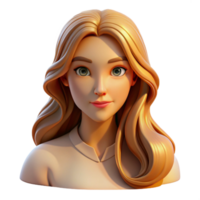impressive vintage Portrait of a woman with long, flowing hair and a serene expression, illuminated by soft, golden light, in a romantic painting style 4K png