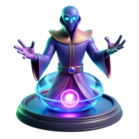 magnificent rustic A powerful psychic projecting a holographic image of a looming cosmic entity. Intense lighting, fantasy style authentic png
