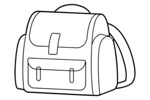 Line drawing of a functional backpack design vector