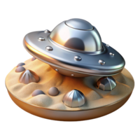 elegant traditional A sleek, silver spaceship landing on a pristine alien beach, illuminated by the soft light of a nearby nebula. Tranquil lighting, photorealistic style original png