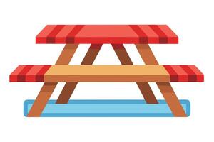 A colorful picnic table illustration for summer events vector