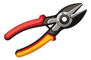 A colorful Illustration of a Pair of Diagonal Cutters vector