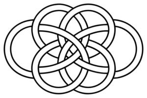 Intricate Black Line Design of Intertwined Circles vector