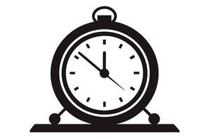 Vintage-Style Clock Silhouette Against a White Background vector