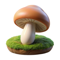 dramatic rustic A mushroom growing on a moss-covered log, soft, diffused lighting, macro photography style detailed png