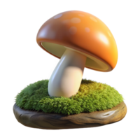 elegant modern A mushroom growing on a moss-covered log, soft, diffused lighting, macro photography style original png