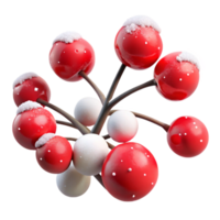 magnificent abstract A snow-covered branch with red berries, contrasting colors, wintery lighting, photographic style authentic png