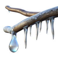 impressive vintage An icicle hanging from a branch, glistening in the sunlight, wintery scene, photographic style high resolution png