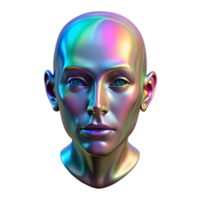 serene artistic Holographic Human Face high resolution png
