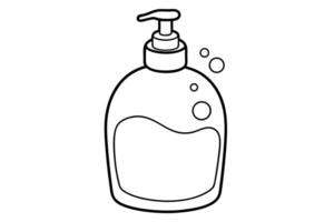 Simple Line Drawing of a Hand Sanitizer Dispenser vector