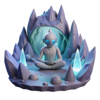 wonderful abstract A Lone Space Explorer Meditating Inside a premium png