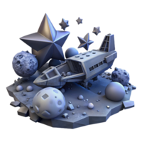 stunning abstract A spaceship graveyard orbiting a dying star. Dim, melancholic lighting. Space opera style authentic png
