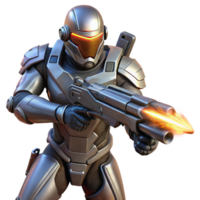 extraordinary rustic A futuristic soldier in powered armor wielding a plasma rifle. Dramatic, action lighting. Military sci-fi style professional png