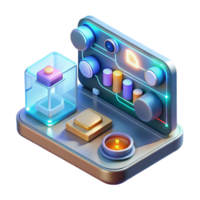 vibrant classic A holographic interface displaying complex data and schematics. Bright, digital lighting. User interface design style exclusive png