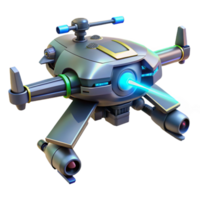 extraordinary creative A futuristic weaponized drone firing a laser beam. Intense, combat lighting. Military technology style original png