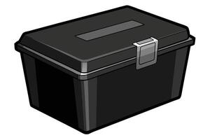 Black Storage Box, Ideal for Organization vector