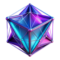 magnificent creative Fractured geometric shapes in vibrant magenta and electric blue, connected by thin lines of light, sharp focus, cyberpunk aesthetic exclusive png