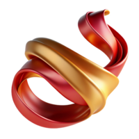serene minimalist A flowing ribbon of crimson and gold, twisting and turning in space, dramatic chiaroscuro lighting, Art Nouveau style original png