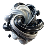 beautiful artistic A dynamic composition of swirling black and white lines, resembling smoke or ink in water, high contrast lighting, abstract expressionism 4K png