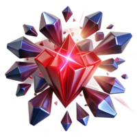 elegant rustic Exploding Shards of Sapphire and Ruby professional png