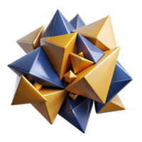 impressive abstract A dynamic composition of fragmented triangles in shades of cobalt and ochre, creating a sense of movement, high contrast lighting, cubist style genuine png
