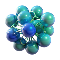 beautiful traditional A cluster of glowing emerald and sapphire spheres, interconnected by thin tendrils, soft diffused lighting, bioluminescent aesthetic high resolution png