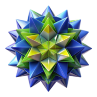 elegant minimalist A kaleidoscope of overlapping indigo and chartreuse triangles, creating a sense of depth and movement, diffused lighting, geometric abstraction high resolution png