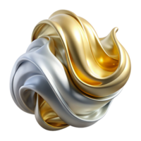wonderful abstract Fluid streams of silver and gold, blending seamlessly together, soft ambient lighting, surrealism style high resolution png