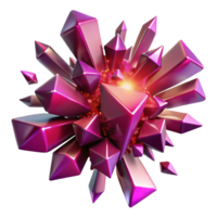 extraordinary rustic Exploding shards of ruby and amethyst, radiating outwards from a central point, bright backlighting, cubist style premium png