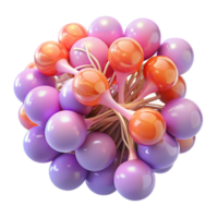 extraordinary rustic A cluster of glowing lavender and coral spheres, interconnected by thin tendrils, soft diffused lighting, bioluminescent aesthetic high quality png