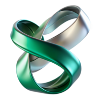elegant abstract A flowing ribbon of emerald and silver, twisting and turning in space, soft ambient lighting, Art Nouveau style 4K png