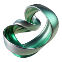 wonderful modern A flowing ribbon of emerald and silver, twisting and turning in space, soft ambient lighting, Art Nouveau style authentic png