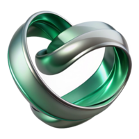 beautiful abstract A flowing ribbon of emerald and silver, twisting and turning in space, soft ambient lighting, Art Nouveau style exclusive png