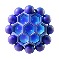 stunning minimalist A network of interconnected hexagonal cells in shades of sapphire and indigo, emitting a soft bioluminescence, ambient lighting, microscopic aesthetic original png