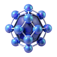 vibrant minimalist A network of interconnected hexagonal cells in shades of sapphire and indigo, emitting a soft bioluminescence, ambient lighting, microscopic aesthetic high resolution png