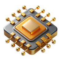 elegant rustic A Close Up of a Microchip with Intricate professional png