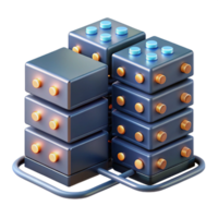 serene creative A network of interconnected server racks with blinking lights and data cables, dimly lit server room ambiance, realistic style professional png