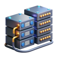 dramatic creative A network of interconnected server racks with blinking lights and data cables, dimly lit server room ambiance, realistic style genuine png