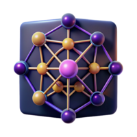 stunning contemporary A stylized representation of a neural network with branching connections and glowing nodes, dark background with neon accents, abstract AI art style professional png