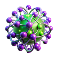 beautiful classic A quantum computer core emitting streams of entangled particles, illuminated by vibrant purple and green lights, abstract science fiction style original png