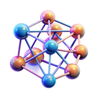 vibrant minimalist A stylized representation of a neural network with branching connections and glowing nodes, dark background with neon accents, abstract AI art style authentic png