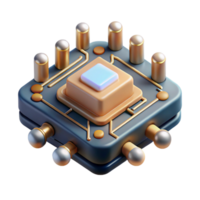 elegant artistic A single, stylized circuit board component with intricate traces and glowing transistors, studio lighting, abstract tech art style original png