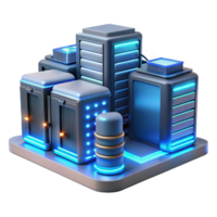 serene contemporary A futuristic data center with rows of servers and glowing cables, cool blue lighting, data storage and processing theme original png