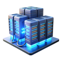 serene abstract A futuristic data center with rows of servers and glowing cables, cool blue lighting, data storage and processing theme premium png